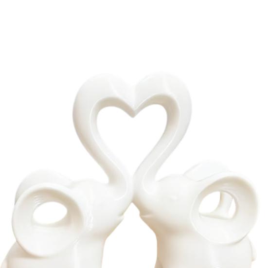 Elephant Love Statue, Cute Elephant Figurine Living Room Decor, Brings Good Luck, Love Heart Elephants Decorations for Home Decor Wedding
