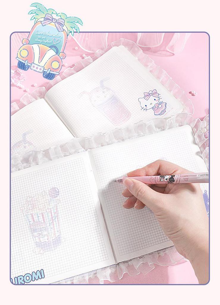 Sanrio Cartoon Notebook - 80 Sheets, Cute Designs featuring Pochacco, Kuromi, Hello Kitty