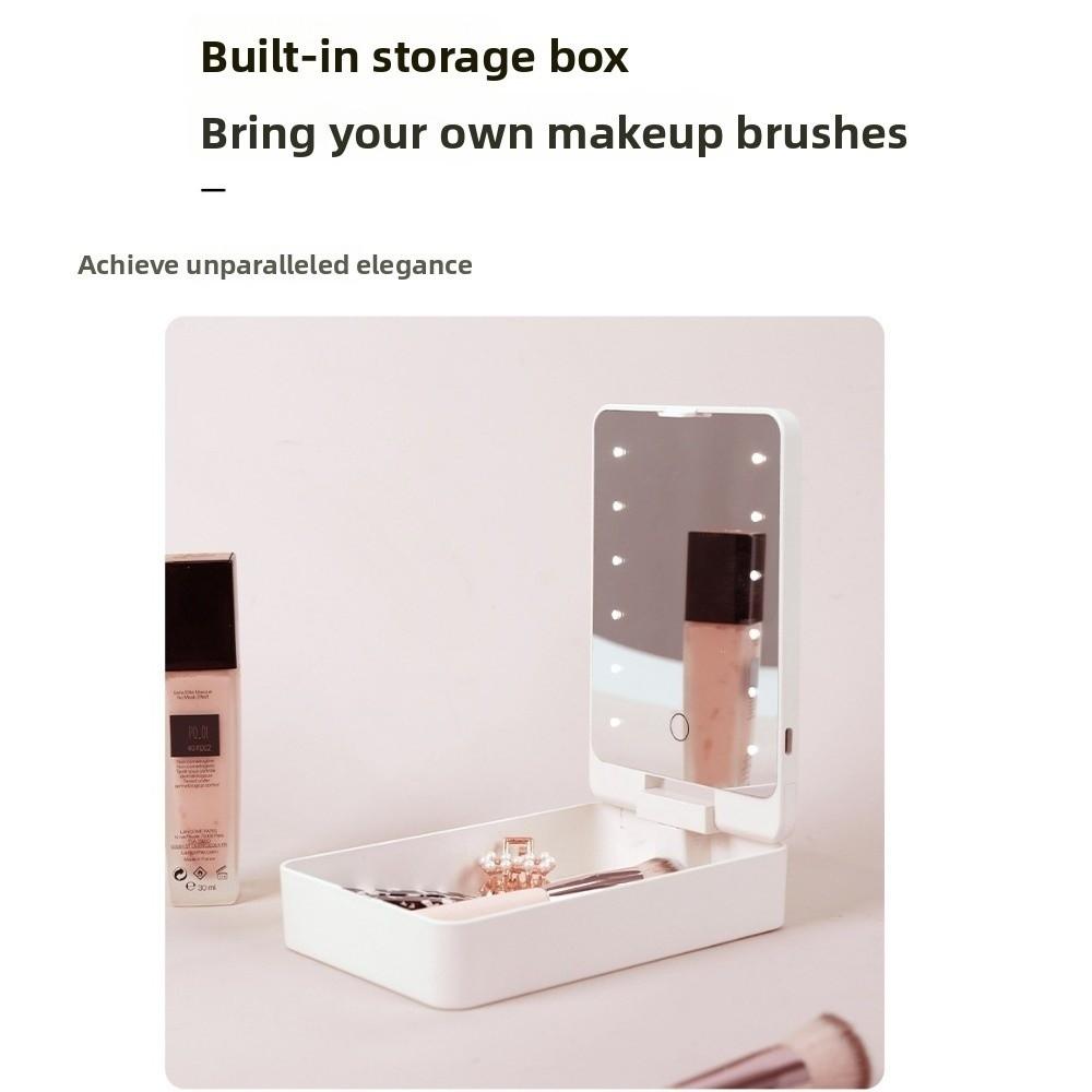with Adjustable Brightness LED Light Travel LED Makeup Mirror Case