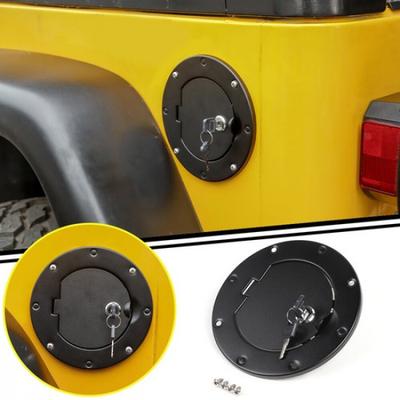 Černý kryt nádrže na palivo, víčko nádrže, dvířka nádrže, příslušenství pro Jeep Wrangler TJ 97-06
