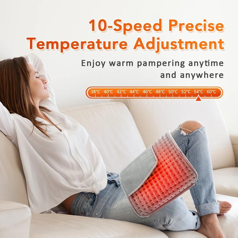 Elektrický ohřívač pasu Teplá termální podložka 10stupňová regulace teploty Kancelářský domácí teplý artefaktový ohřívač rukou a dělohy