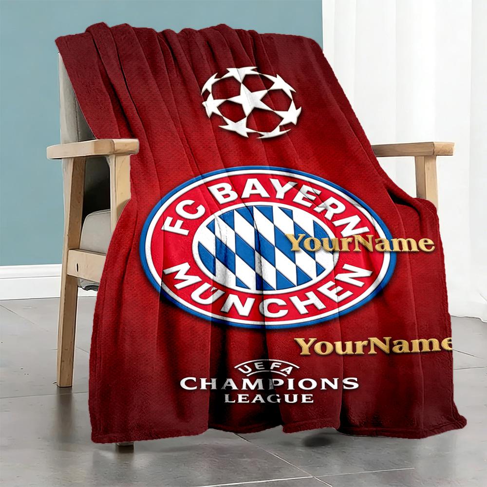 Fc Bayern München 41 Customize Your Name Blanket Throw Personalized Blanket Soft & Cozy Versatile for Chair Livingroom Picnics Living Room