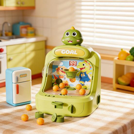 Jogo de Basquete de Arremesso de Animal de Desenho Animado com Exibição de Pontuação Mini Máquina de Arcade de Arremesso de Basquete de Mesa Dinossauro Urso Cesto de Basquete Brinquedo