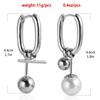 Fashion Metal  U-Shaped Drop Earrings for Women Minimalist Silver Color Asymmetric Square Ear Buckle Jewelry Party Gifts