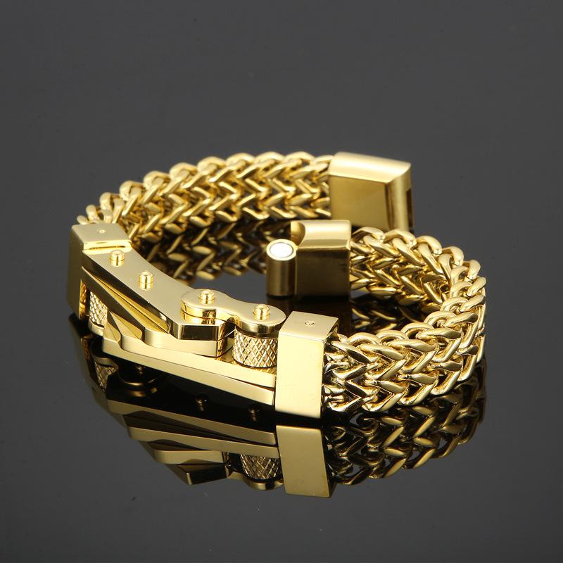 Men's Stylish Titanium Steel Dragon Bone Chain Bracelet