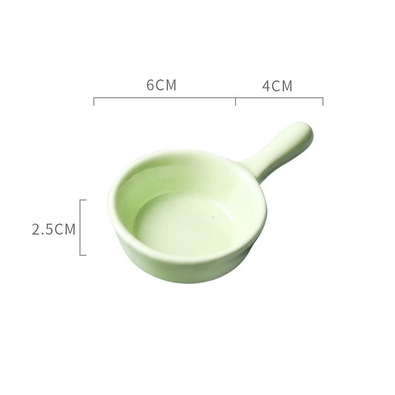 Creative Mini Ceramic Discretionary Dish Japanese Tableware Seasoning Dish Handle Dish Soy Sauce Vinegar Sushi Dipping Plate