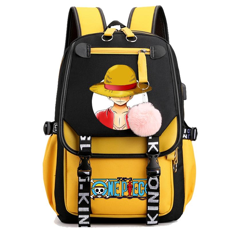 

Аніме One Piece Рюкзак для жінок Полотняна сумка для ноутбука Назад до школи Ранець для дівчинки-підлітка Шкільний портфель Жіноча дорожня сумка Mochila