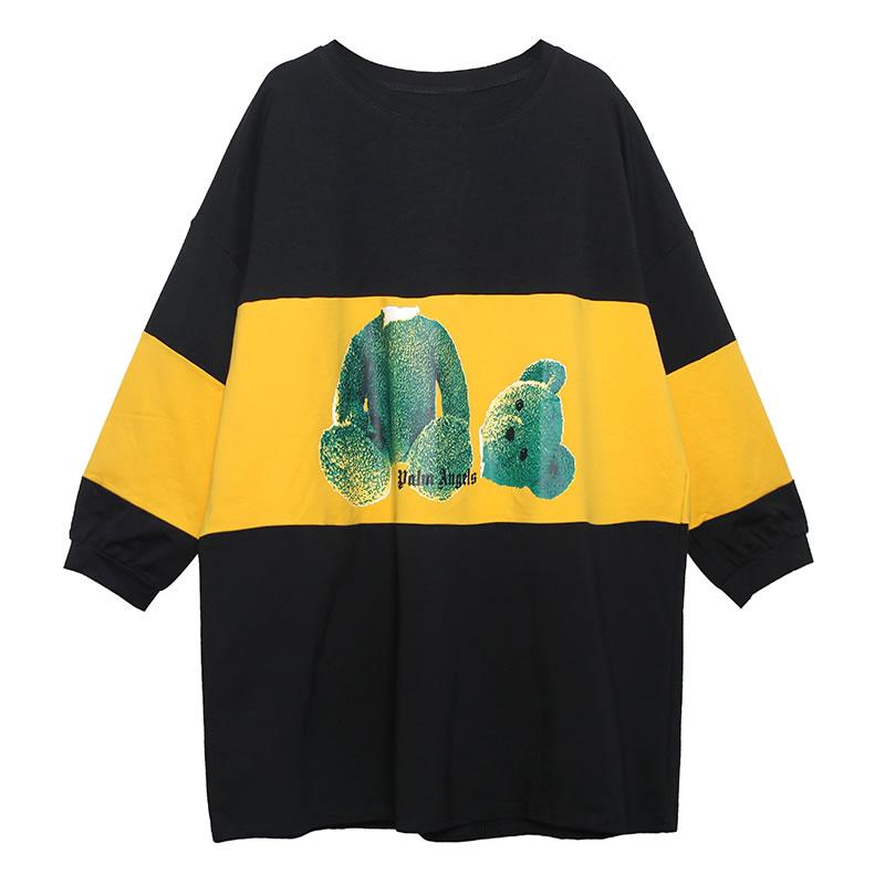 

XITAO принт с рисунком буквенная футболка женская модная элегантная длинная футболка с надписью Goddess Fan хит цвета футболка WQR1768 One Size чёрный