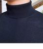 Men's Loose Plus Size High Neck Knit Sweater - Solid Color, Long Sleeve, Spring/Autumn/Winter