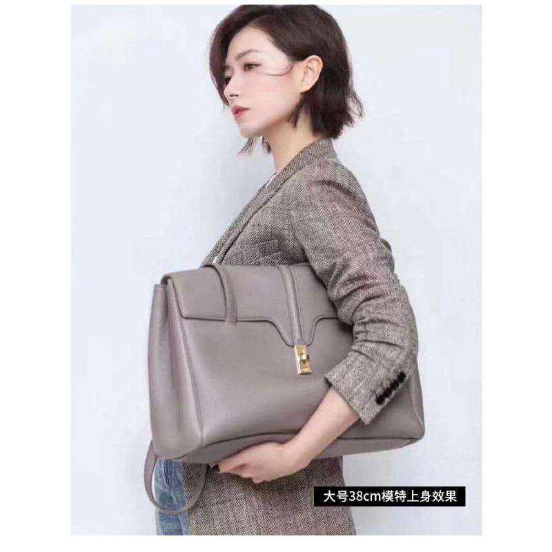 

Spring and summer new women s leather soft big bag Axige shoulder bag tote bag portable underarm bag Small-30CM