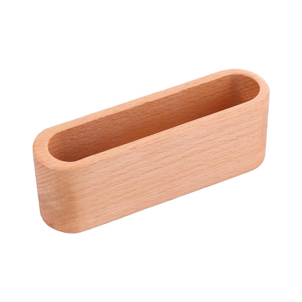 High Quality Solid Wood Business Card Box with Pen Holder Business Card Base Stand Logo Advertising Card Holder Desktop Storage