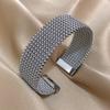 Golden/Silver Plated Vintage Cuff Bracelet Waterproof Braided Mesh Bracelet  Stackable Charms