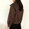 Autumn New Retro Brown Jacket Coat Handsome Trendy Fashion Short Jacket Women