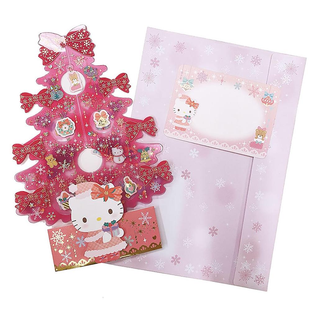 Sanrio Christmas Message Hello Kitty Pink Transparent Greeting International Shipping JX SANRIO 524786 Card, Card, Tree, Material, Card, Available,