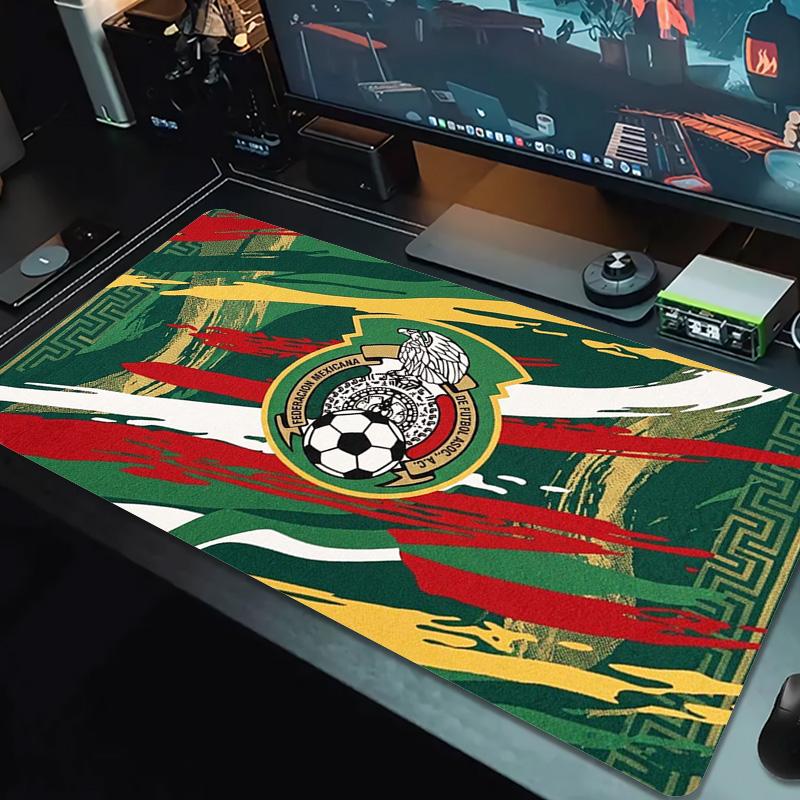 Mexican Football Federation Color Mouse Pad Large Gaming Table Cushion Non-slip Laptop Tablet Big Mousepad XXL Mat Mini PC Playmat With Lock Edge