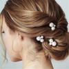 Women U-shaped Pin Metal Barrette Clip Hairpins Simulated Pearl Bridal Tiara Hair Accessories Wedding Hairstyle Design Tools