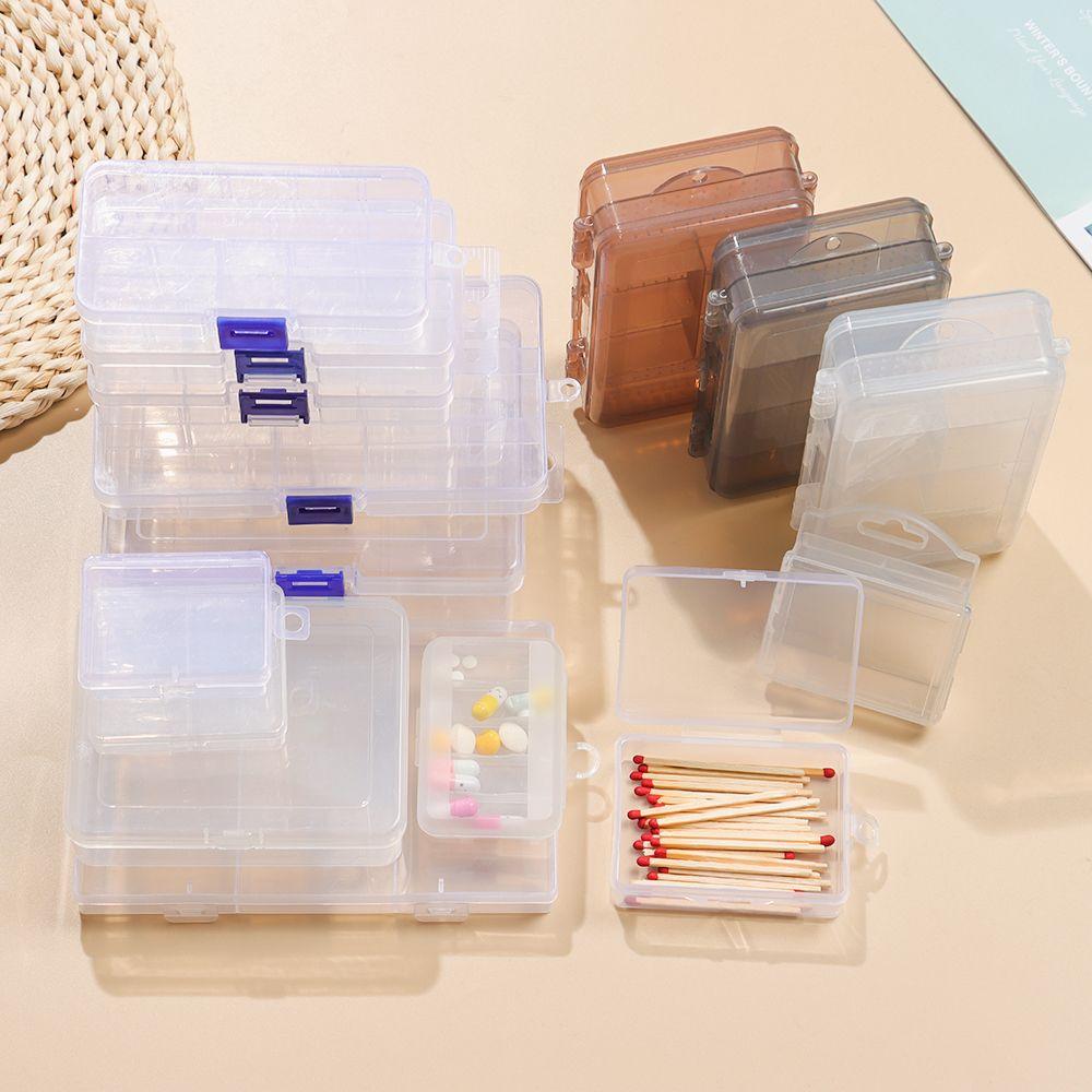 Heißes Plastik-Organizer-Etui Zubehör Schmuck Perlen Behälter Kleine Gegenstände Haushaltswaren Angelwerkzeuge Box Transparente Aufbewahrungsbox