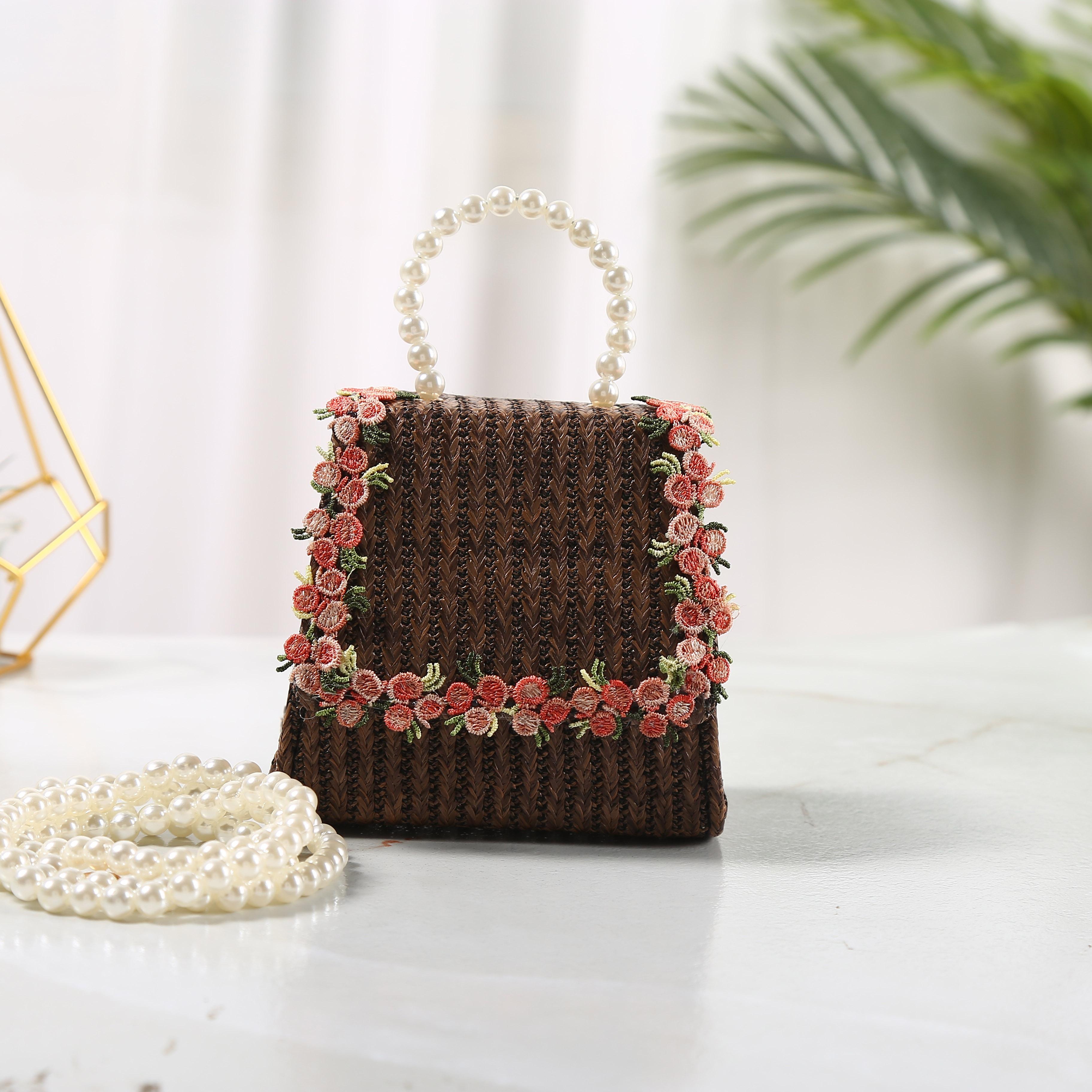 

Kids Mini Purse Cute Straw Little Girl Lace Bow Crossbody Bag Toddler Party Hand Bag Tote Gift