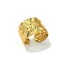 Stainless Steel Texture Wrinkles Chunky Rings for Women Men Geometric No Fading Wide Opening Rings Banquet Jewelry Accessories