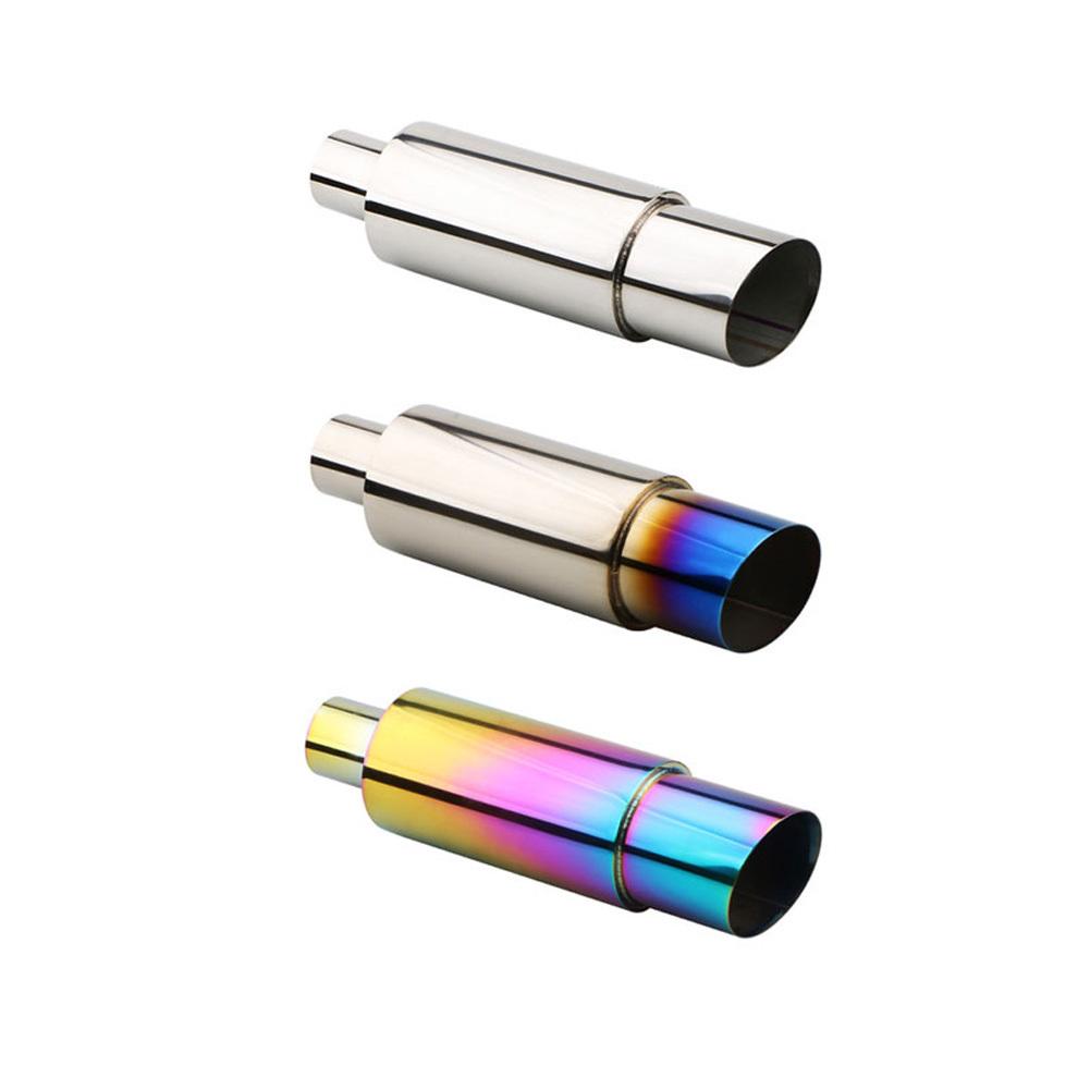 Car Exhaust Pipe Muffler Tail Pipe Rear Straight Row Drum Stainless Steel Exhaust System End Modified Parts