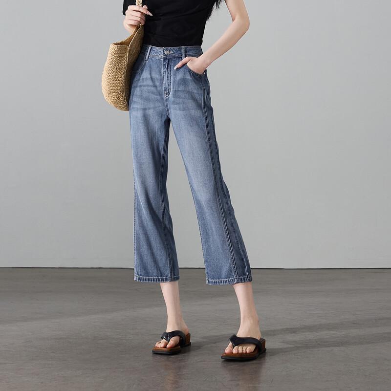 SOFSIL Women s Lightweight Flare Cropped Jeans 28