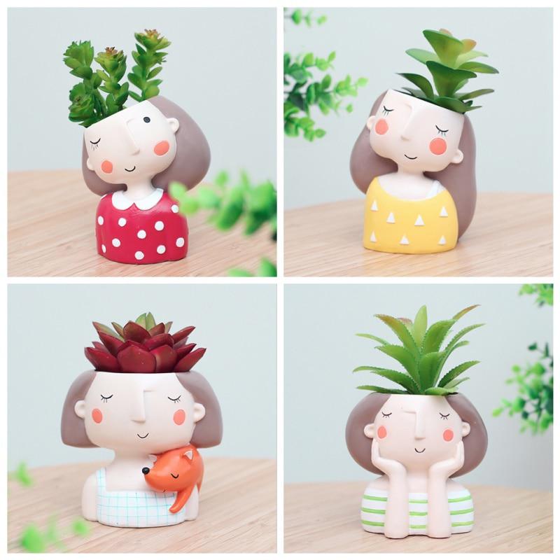 Succulent Plant Pot Cute Girls Flower Planter Flowerpot Small Garden Bonsai Pots