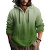 Printed Men's Cotton And Linen Shirt Hooded Long-sleeved Hooded Spring And Summer Casual Daily Wear