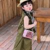 Stylish Kids Crossbody Bag Fashionable Shiny Pu Leather Small Square Bag For Boys Girls