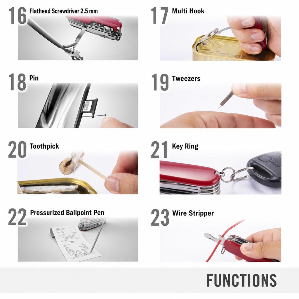 Victorinox Emergency Tool Huntman Light Multifunctional Knife Disaster Prevention Goods with Luminous LED Light Camping Scissors Saw Swiss Made with