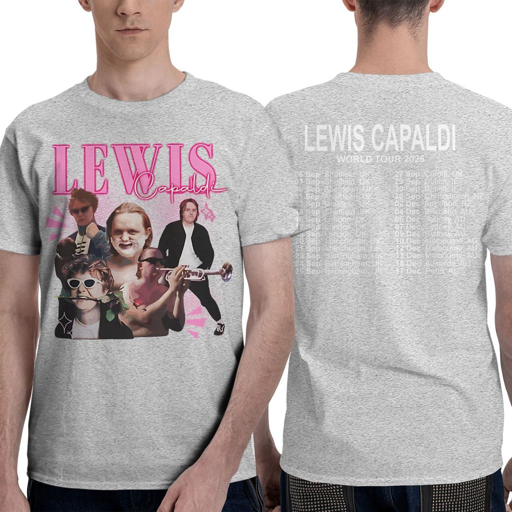 Lewis Capaldi 2026 Concert Accessories TShirts for Men Women Novelty 100 Cotton Graphic Printed Clothes