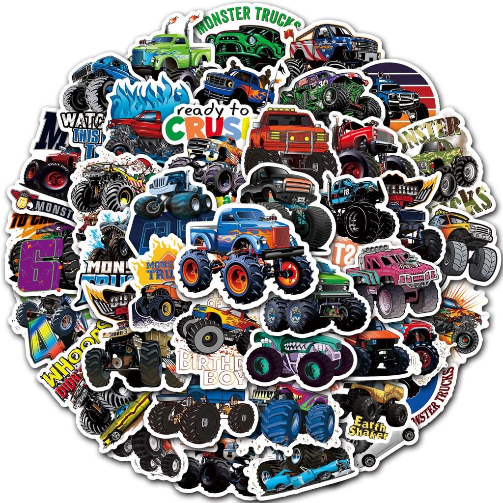 50PCS Monster Truck Stickers, Truck Car Stickers for kids, Car Stickers Waterproof for Water Bottles Skateboard Car Bike Phone Case Laptop Suitcase,
