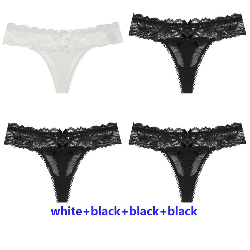 4Pcs/Lot Sexy Lace Panties Women Low-waist Briefs Female Hollow Out Underwear Intimates G String Ladies Lingerie Underpants