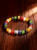 Colorful Crystal Six Syllable Mantra Beads Bracelet Natural Stone Prajna Paramita Heart Sutra Retro Buddha Head Energy Jewelry