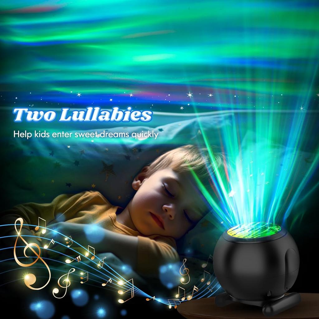 Northern Light Projector with White Noise Remote Control 8 Aurora Effects Adjustable Galaxy Bedroom Lights