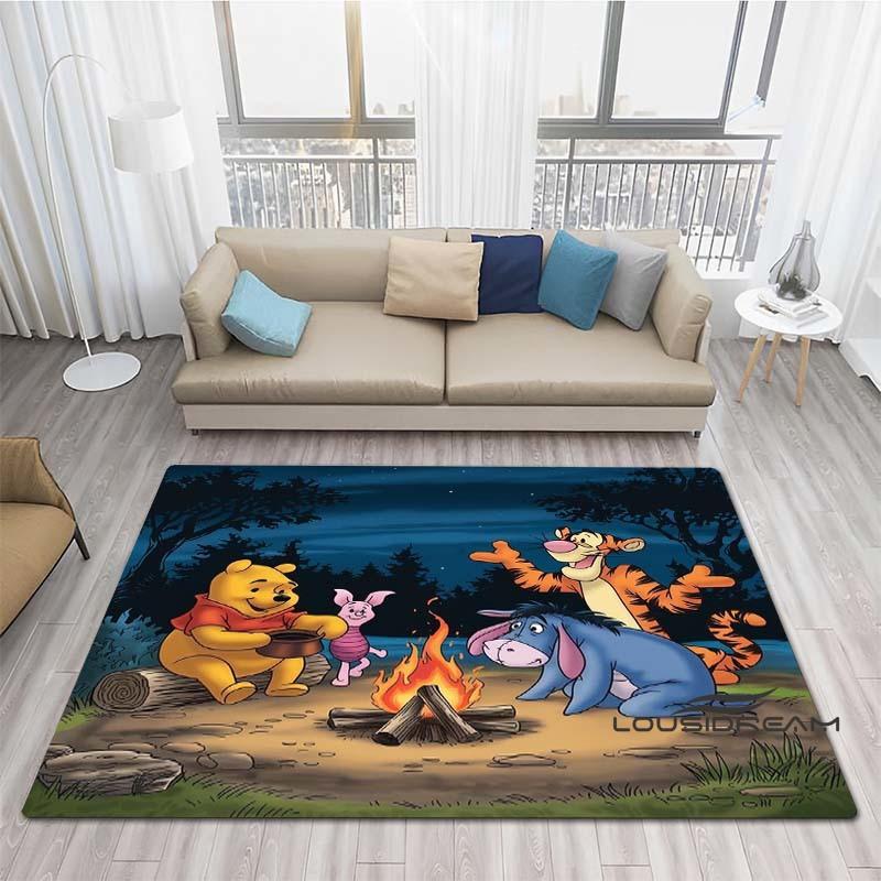 Winnie The Pooh Cartoon Pattern Rug, Bedroom Play Mat, Bedroom Decor Rug, Living Room Rug, Crawling Mat, Gift Rug