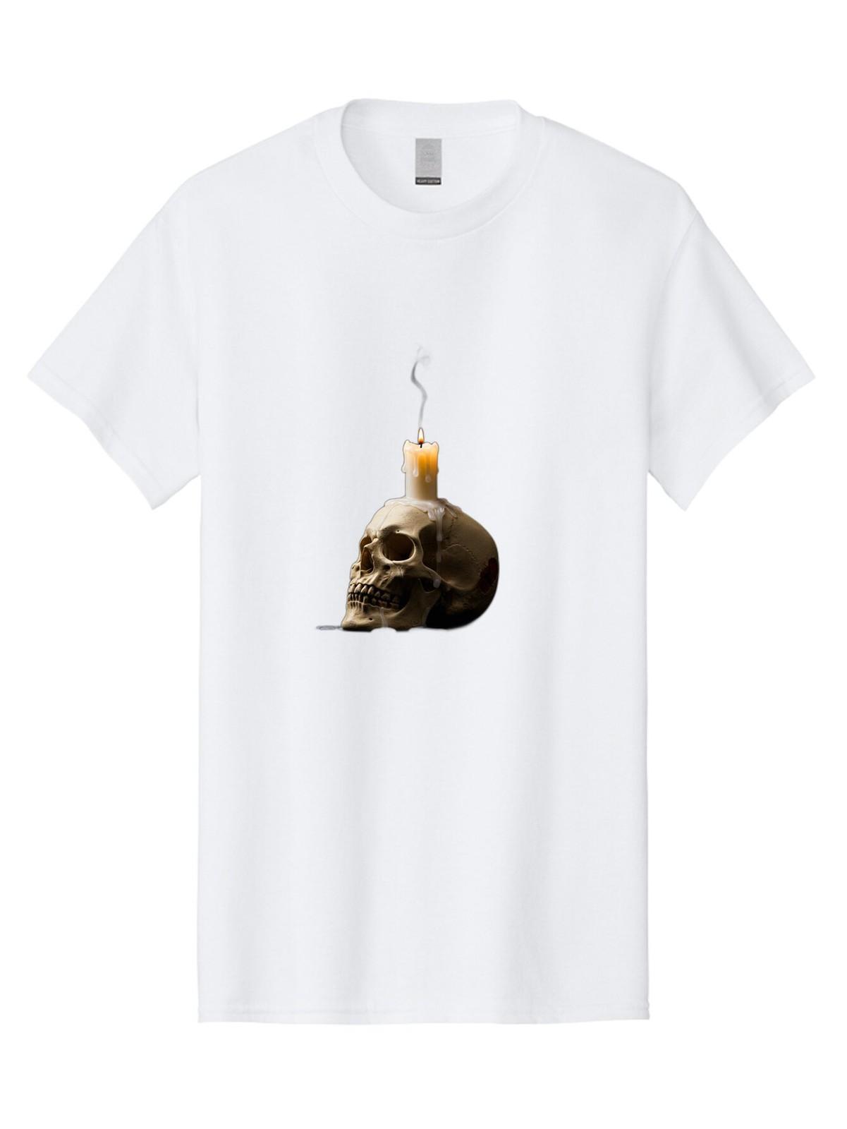 Candle-On-Skull-1 Mens Graphic Tee, 100% Cotton, Casual Summer Wear S разноцветный