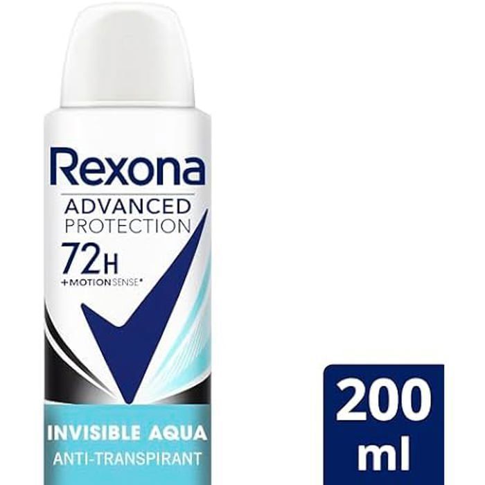 Déodorant Aérosol - REXONA - Invisible Aqua - 72h Protection - Femme - 200 ml