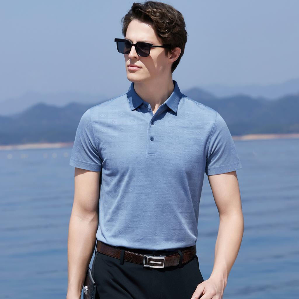 30% Mulberry Silk Polo Shirt for Men