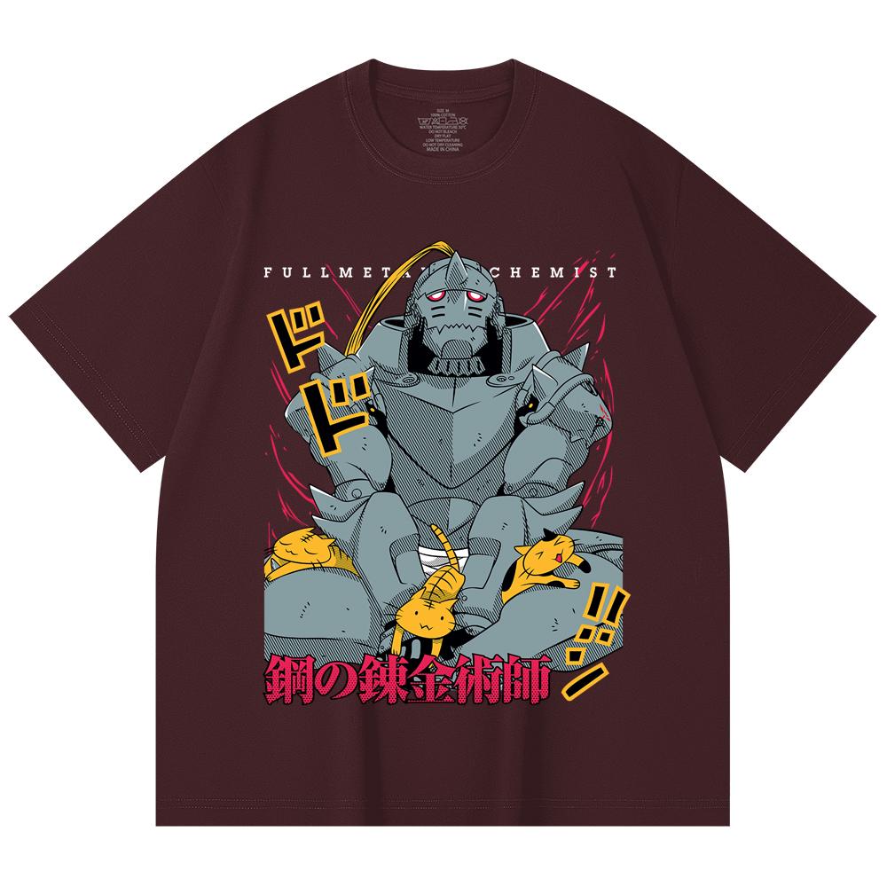 230 Gsm 100% Cotton Fullmetal Alchemist V4 Alphonse Print Unisex Heavy Cotton T Shirt