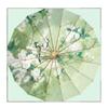 16 bone hand open three-fold color glue umbrella solid wood handle parasol sun umbrella