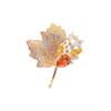 Retro Hollowed-out Crystal Brooch High-end Rhinestone Maple Leaf Brooch and Pin for Fixing Clothes and Accessories