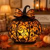 Halloween Kürbis Nachtlicht Vintage Tiffany-Stil bemalte Schleife Kürbis Dekorationslampe Warmes Licht Ambiente Nachtlicht Ja O Laterne Schreibtisch