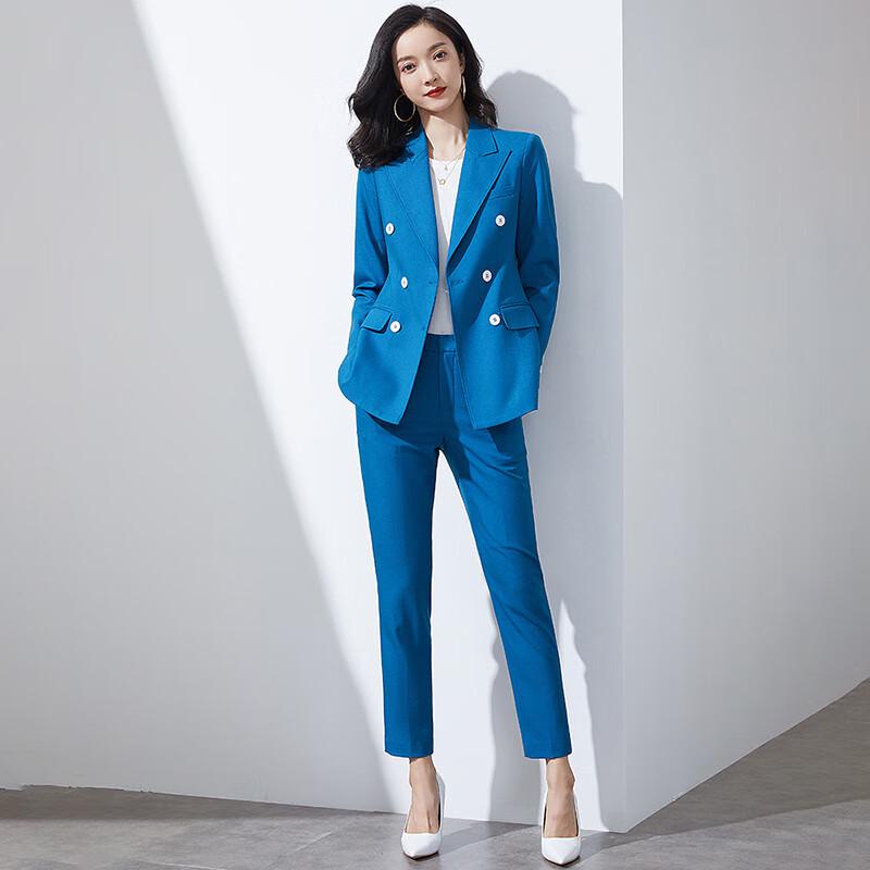 Trolman Women s Double-Breasted Business Suit Set M