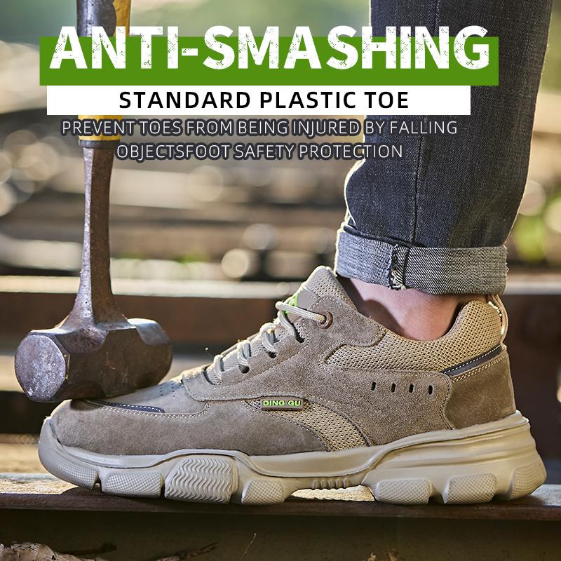 Fashion Safety Shoes Sport Men Protective Shoes Anti-smash Anti-puncture Work Boots Steel Toe Shoes Breathable Men Work Shoes