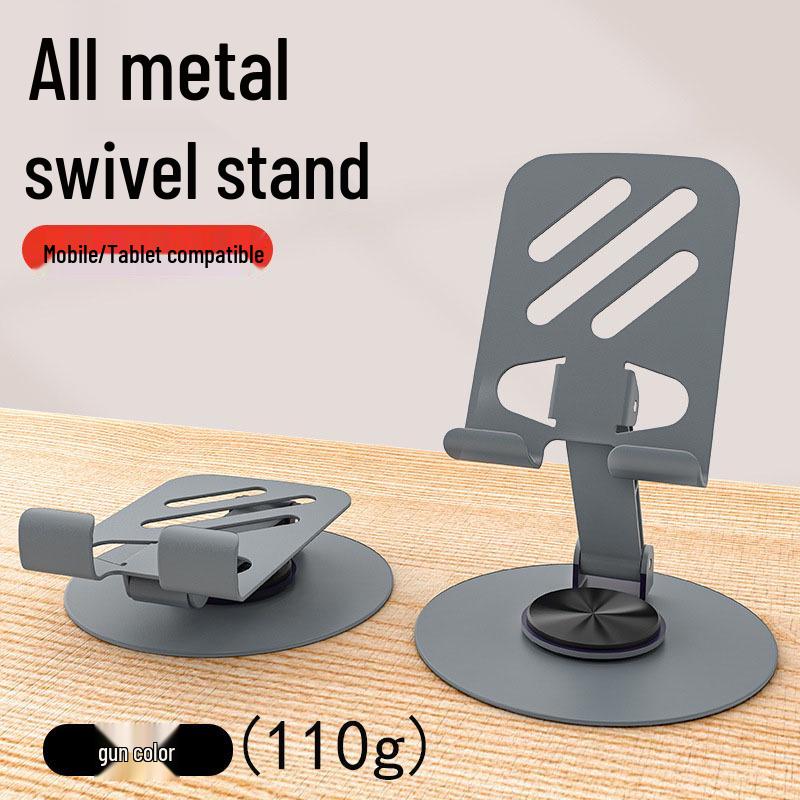 All-Metal Rotating Foldable Desktop Phone Holder for Streaming and Dramas