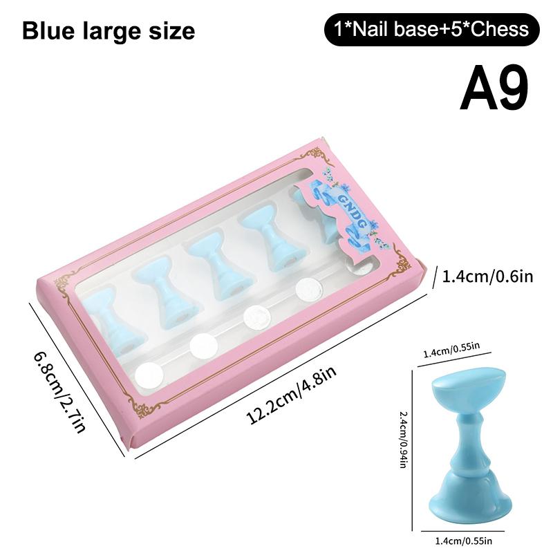 1 Set Colorful Plastic Magnetic Nail Display Stand Tips Holder Beginner Nail Training Board for Practice Manicure Salon