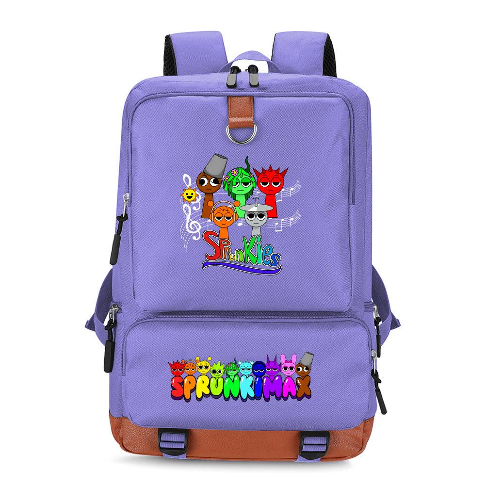 Srunki Backpack Multifunctional Large Capacity Business Backpack Lightweight Burden Reduction Primary and Secondary School Student Bag