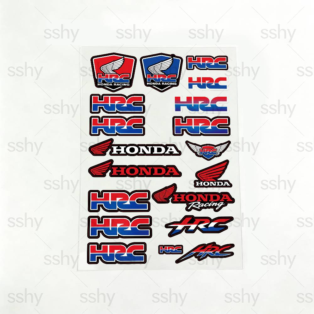 FOR HONDA HRC H WING Motorcycle Reflective Stickers Waterproof Decals for Helmet Scooter Fuel Tank Toolbox Racing XL0