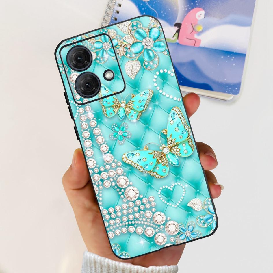 For Motorola Moto G84 5G Case 2023 New Stylish Butterfly Cat Slim Black Silicone Soft TPU Phone Cover For Moto G84 5G G 84 Coque