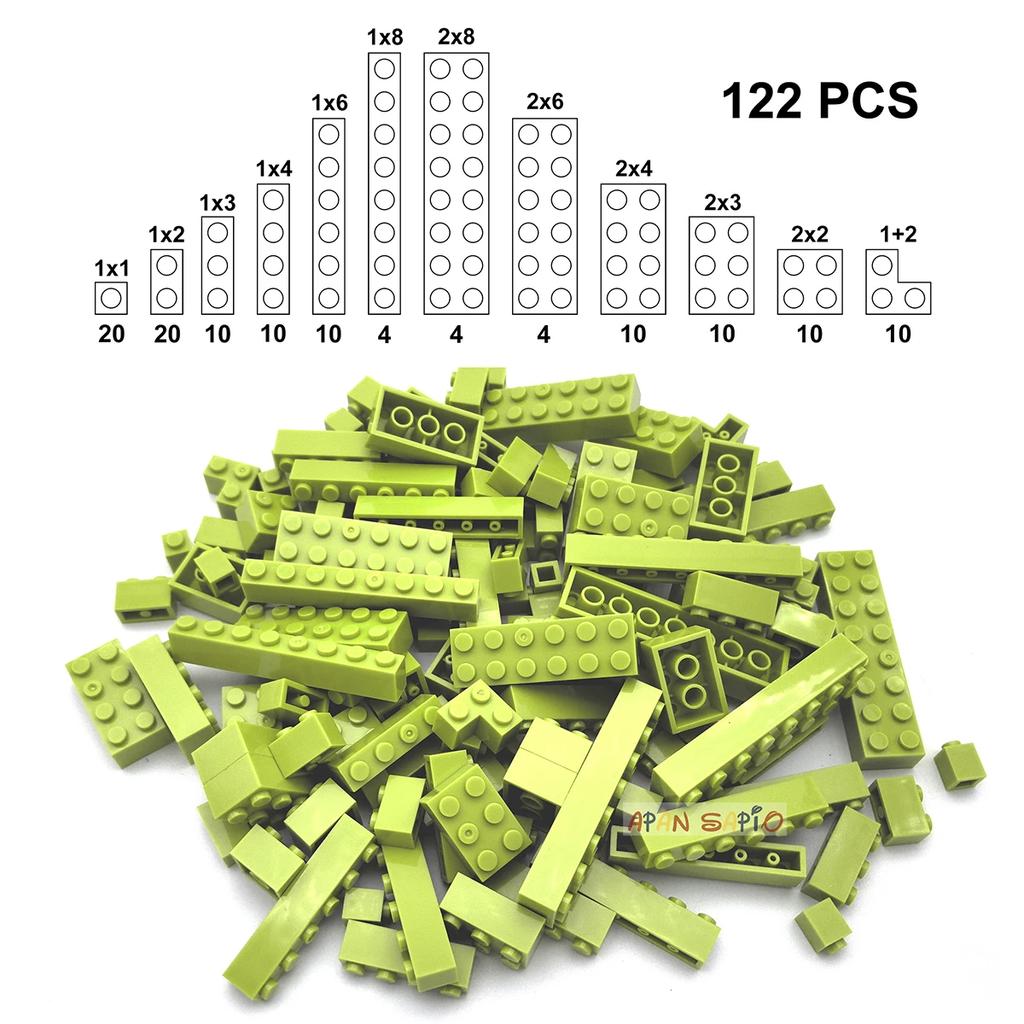 122pcs Thick Figures Bricks 12 Size DIY Building Blocks Educational Creative Size Compatible With 3001 Plastic Toys for Children